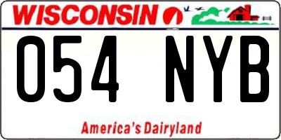 WI license plate 054NYB