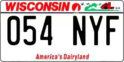 WI license plate 054NYF