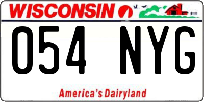 WI license plate 054NYG