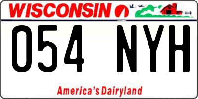 WI license plate 054NYH