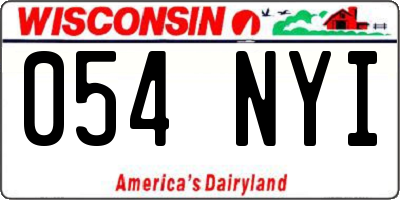 WI license plate 054NYI
