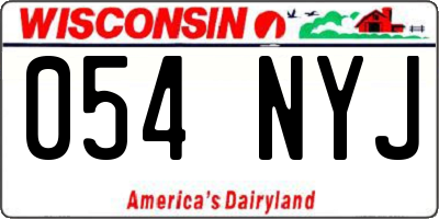 WI license plate 054NYJ