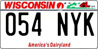 WI license plate 054NYK
