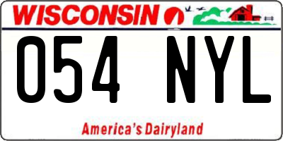 WI license plate 054NYL