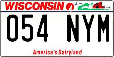 WI license plate 054NYM