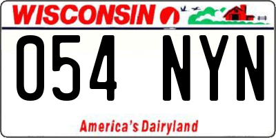 WI license plate 054NYN