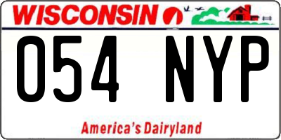 WI license plate 054NYP