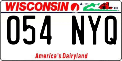 WI license plate 054NYQ