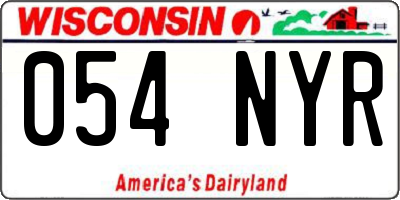 WI license plate 054NYR