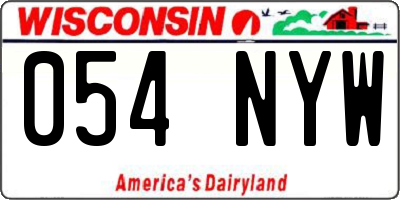 WI license plate 054NYW