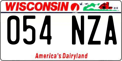 WI license plate 054NZA