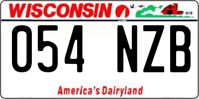 WI license plate 054NZB