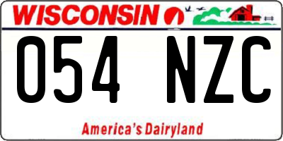 WI license plate 054NZC