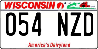 WI license plate 054NZD