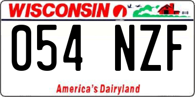 WI license plate 054NZF