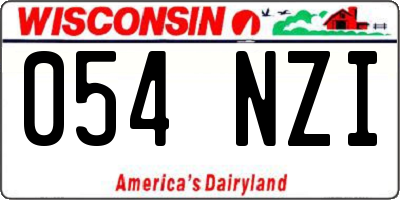 WI license plate 054NZI