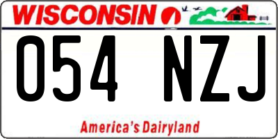 WI license plate 054NZJ