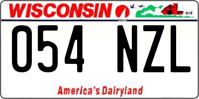 WI license plate 054NZL