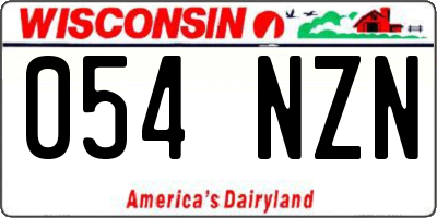 WI license plate 054NZN