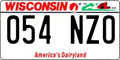 WI license plate 054NZO