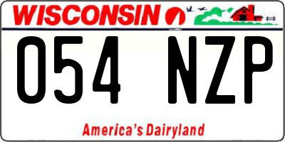 WI license plate 054NZP