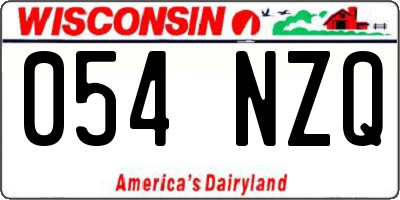 WI license plate 054NZQ