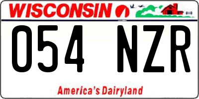 WI license plate 054NZR
