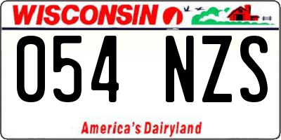 WI license plate 054NZS