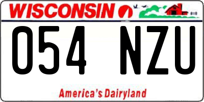 WI license plate 054NZU