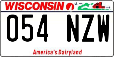 WI license plate 054NZW