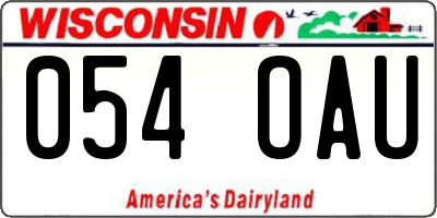 WI license plate 054OAU