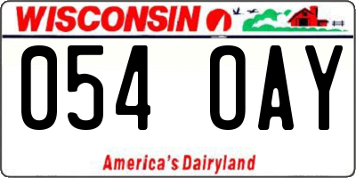 WI license plate 054OAY