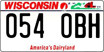 WI license plate 054OBH