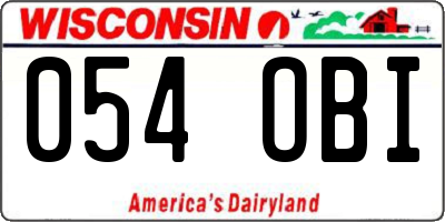 WI license plate 054OBI