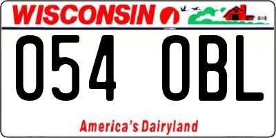 WI license plate 054OBL