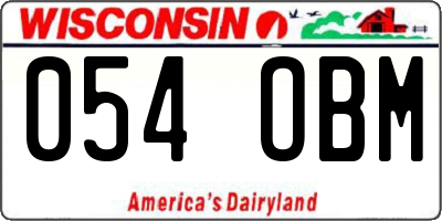 WI license plate 054OBM