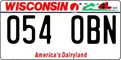 WI license plate 054OBN