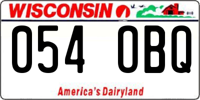 WI license plate 054OBQ