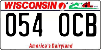 WI license plate 054OCB