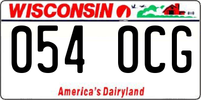 WI license plate 054OCG