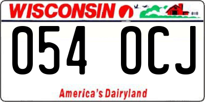 WI license plate 054OCJ