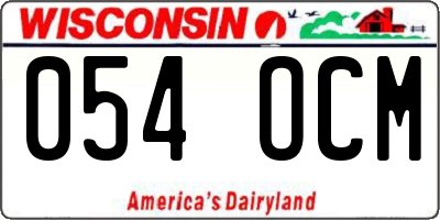 WI license plate 054OCM