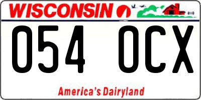WI license plate 054OCX