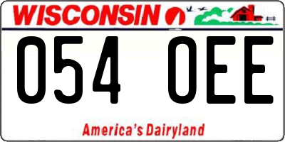 WI license plate 054OEE
