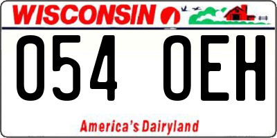 WI license plate 054OEH