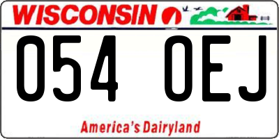 WI license plate 054OEJ