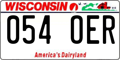 WI license plate 054OER