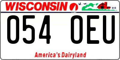 WI license plate 054OEU