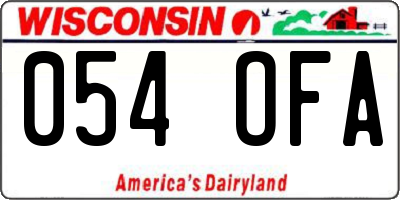 WI license plate 054OFA
