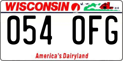 WI license plate 054OFG